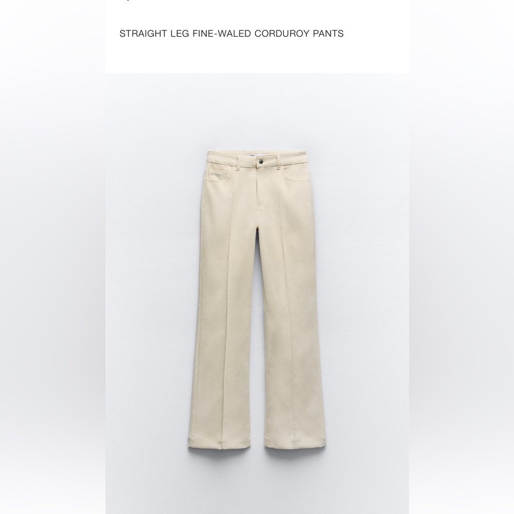 ZARA STRAIGHT LEG CORDUROY PANTS